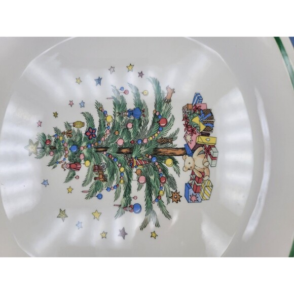 CHRISTMASTIME 10" Square Serving Tray Vintage 1990s NIKKO Japan Christmas Tree - Picture 7 of 8